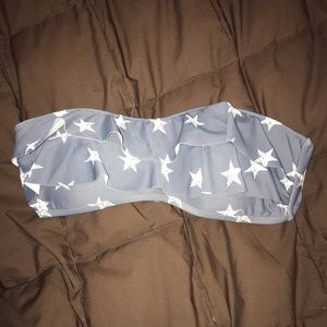 Bandeau bikini top with ruffles and stars